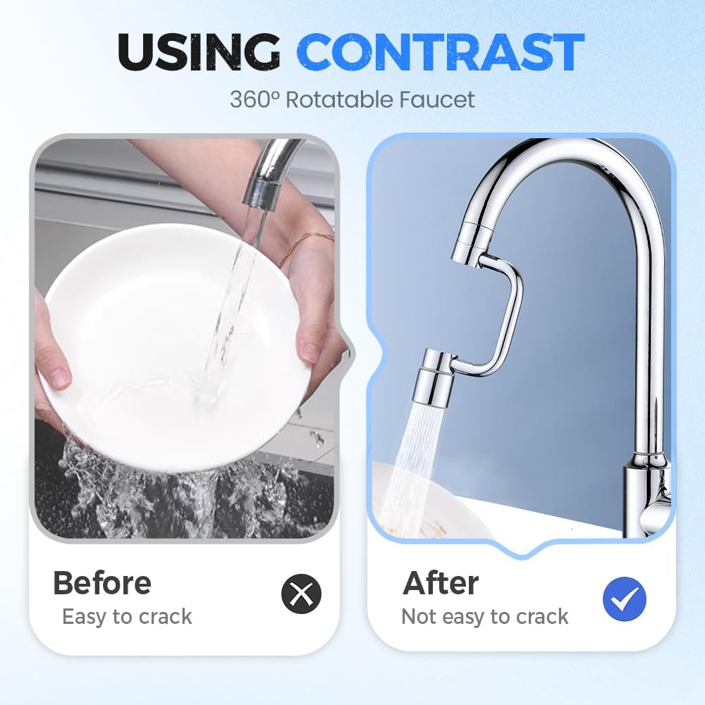 ✨ 1440° Rotatable Faucet Extender – The Ultimate "Face-Washing" Upgrade for Any Sink (Dual Mode)