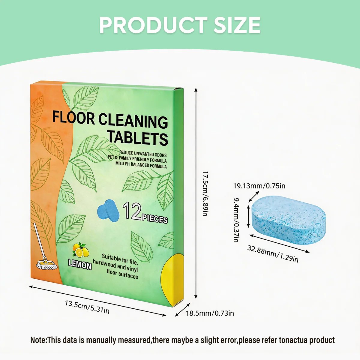SOPAMI Floor Cleaning Tablets โ Multi-Surface, Quick Dry, No Residue, Fresh Lemon Scent (12 Tablets)