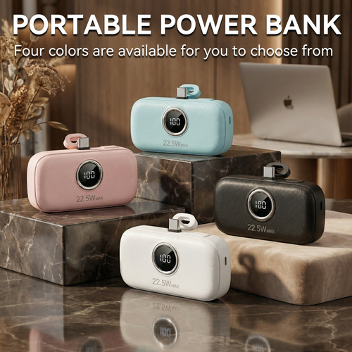 🔋 5000mAh Mini Portable Phone Power Bank