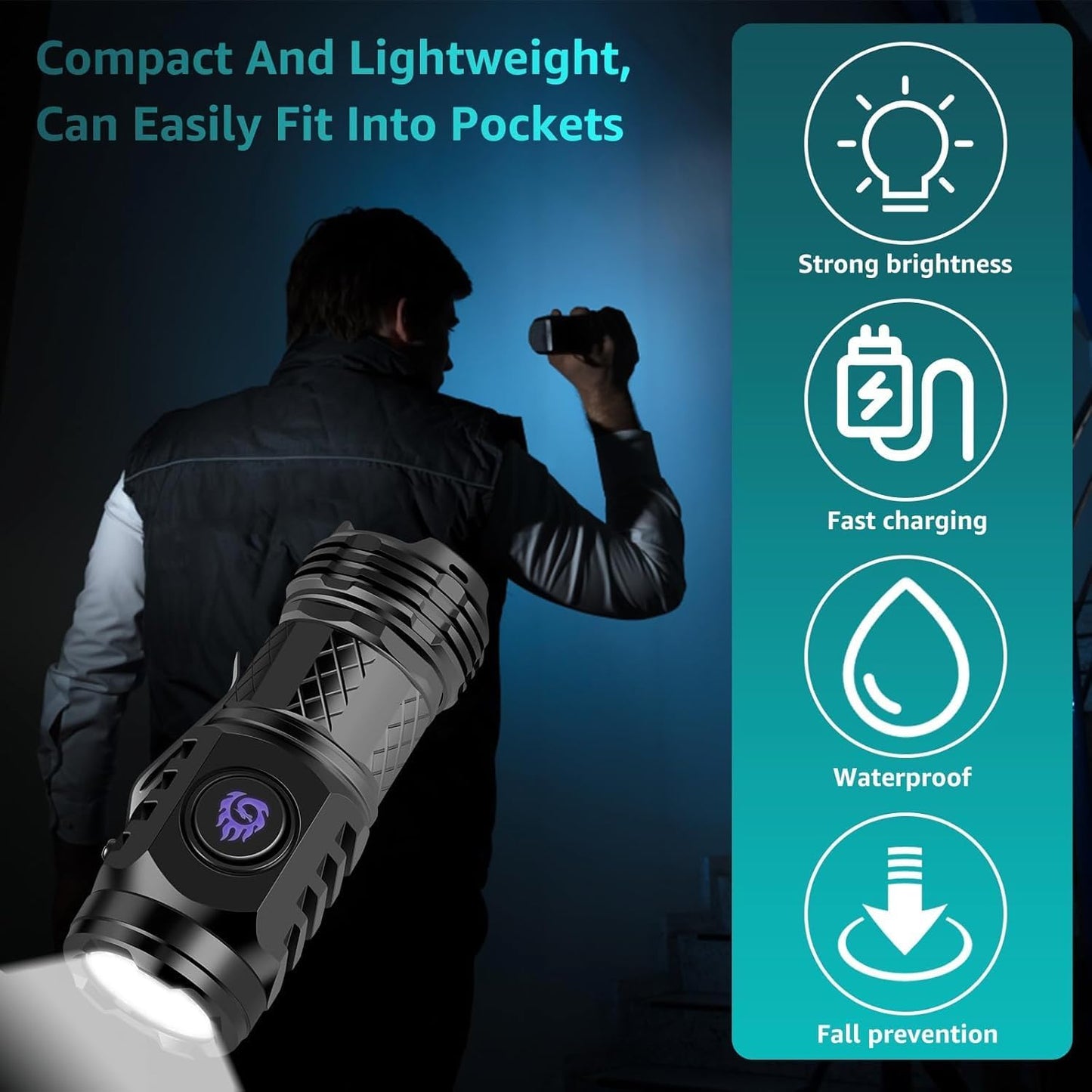 ✨Three-Eyed Monster Mini Flashlight 🔦🧰— Ultra-Bright Rechargeable LED Torch | Compact, Long-Range & Water-Resistant