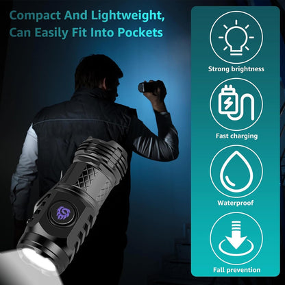 ✨Three-Eyed Monster Mini Flashlight 🔦🧰— Ultra-Bright Rechargeable LED Torch | Compact, Long-Range & Water-Resistant