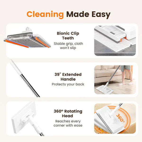 🥰🥰 Multi-Purpose 360° Magic Mop – Wet & Dry Cleaner for Floors, Walls & Windows (Use Any Cloth)
