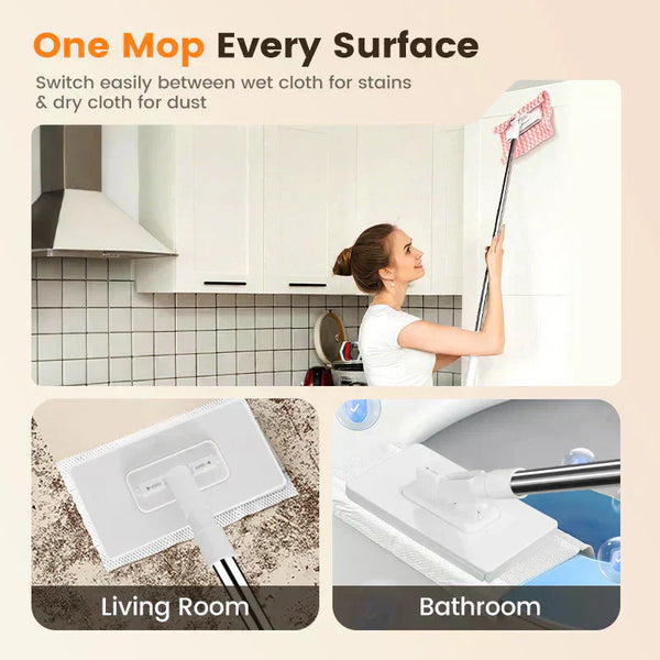 🥰🥰 Multi-Purpose 360° Magic Mop – Wet & Dry Cleaner for Floors, Walls & Windows (Use Any Cloth)