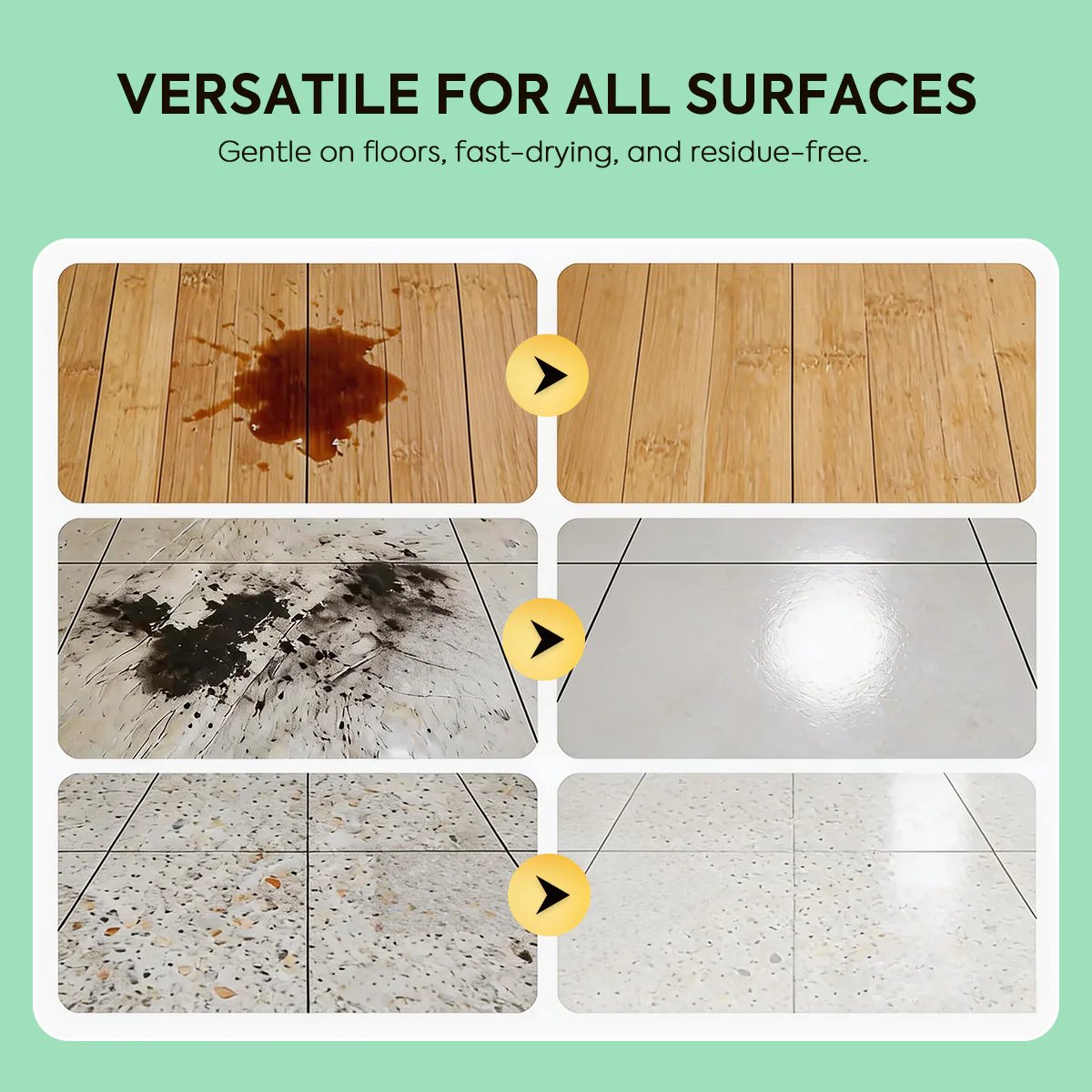 SOPAMI Floor Cleaning Tablets – Multi-Surface, Quick Dry, No Residue, Fresh Lemon Scent (12 Tablets)
