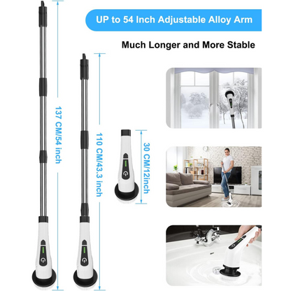 ⛺⛺9-in-1 Electric Spin Scrubber with Telescopic Handle,Suitable for cleaning bathrooms, floors, bathtubs, tiles and gaps.