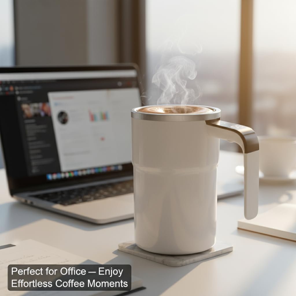 🎉 Spring Offer: 50% OFF 💖 Self Stirring Mug, Rechargeable Automatic Magnetic Mixing Coffee Mug, Waterproof Cup for Milk, Cocoa and Beverages, Ideal for Office, Kitchen and Travel
