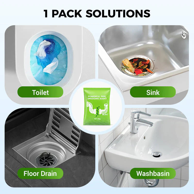 ⚡🏠Powerful Daily Drain Cleaning Powder– Fast-Acting, Safe & Gentle for Kitchens, Bathrooms & Showers💥