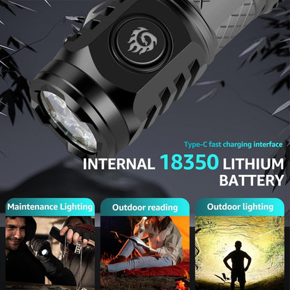 ✨Three-Eyed Monster Mini Flashlight 🔦🧰— Ultra-Bright Rechargeable LED Torch | Compact, Long-Range & Water-Resistant