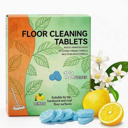SOPAMI Floor Cleaning Tablets – Multi-Surface, Quick Dry, No Residue, Fresh Lemon Scent (12 Tablets)