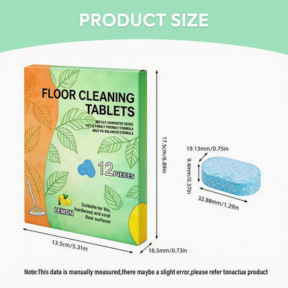 SOPAMI Floor Cleaning Tablets – Multi-Surface, Quick Dry, No Residue, Fresh Lemon Scent (12 Tablets)